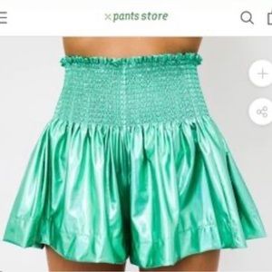 Queen of Sparkles Holographic Mint Swing Short - XSMALL